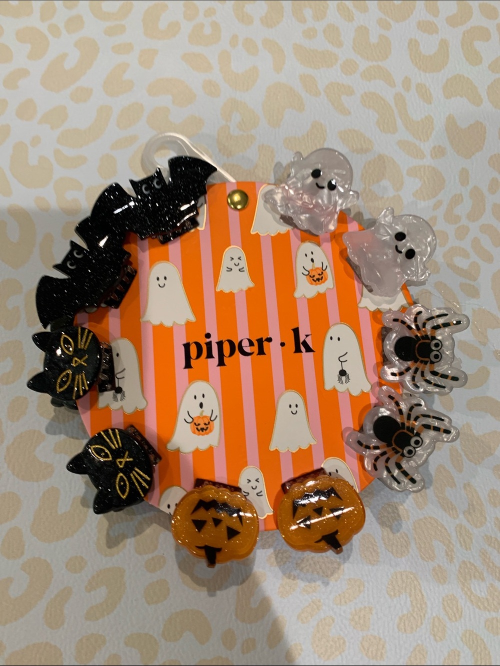 piper·k Kids Halloween Resin Hair Clip Set - Black, Orange, Clear